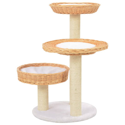 Tiragraffi per gatti Vidaxl con tiragraffi in sisal, legno di salice naturale