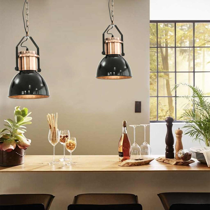 Vidaxl Lampade a soffitto 2 St Round E27 Nero