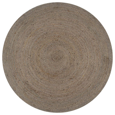 Alfombra Vidaxl hecha a mano alrededor de 90 cm de yute gris