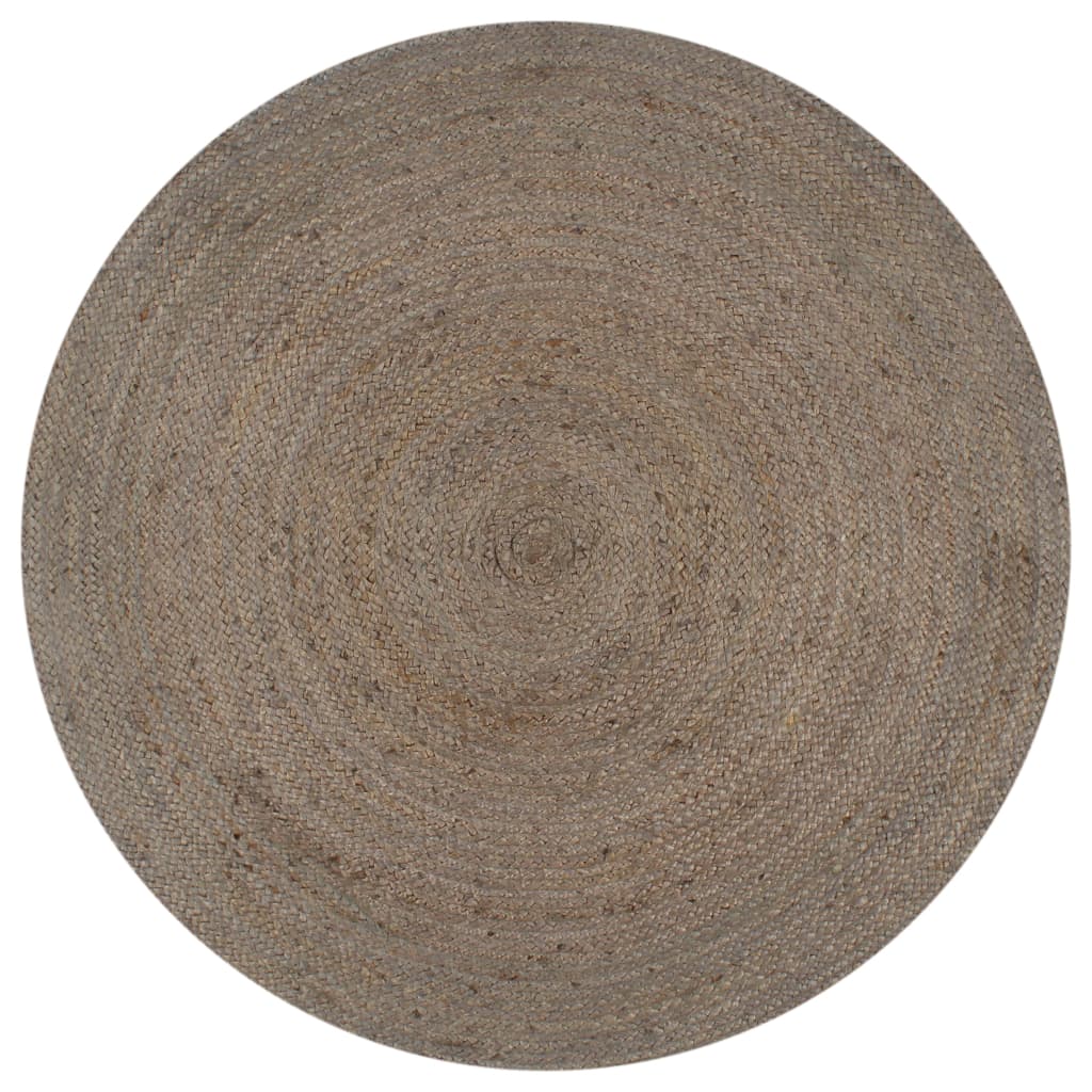 Vidaxl tappeto fatto a mano intorno a 120 cm di iuta grigio