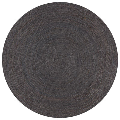 Alfombra Vidaxl hecha a mano alrededor de 90 cm de yute gris oscuro