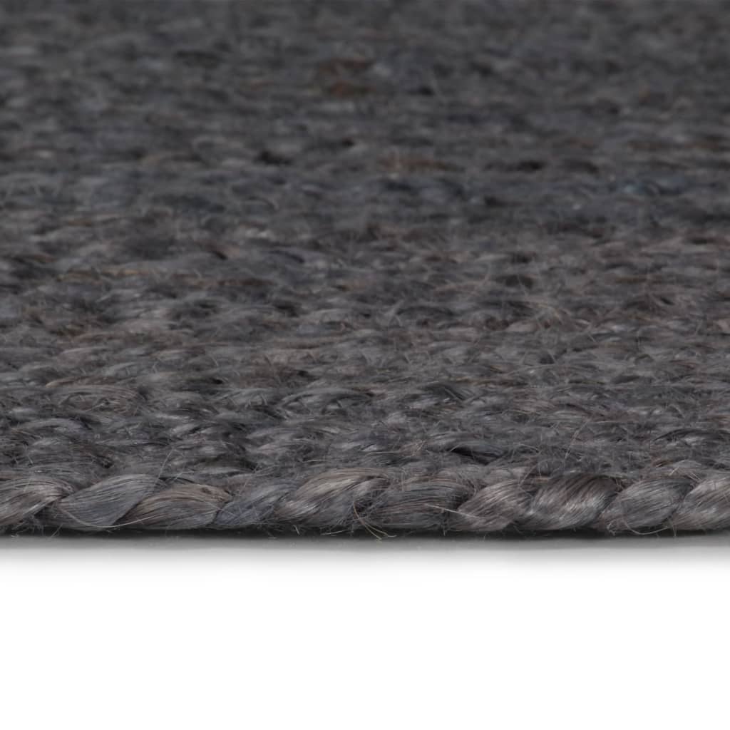 Alfombra Vidaxl hecha a mano alrededor de 90 cm de yute gris oscuro