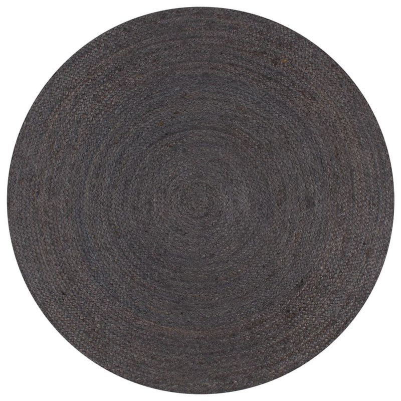 Vidaxl vloerkleed handgemaakt rond 120 cm jute donkergrijs