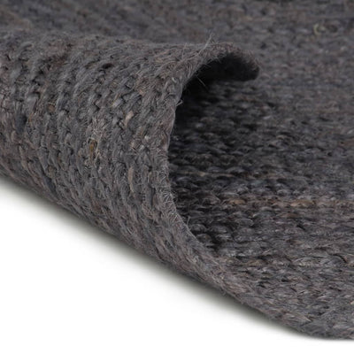 Alfombra Vidaxl hecha a mano alrededor de 120 cm de yute gris oscuro