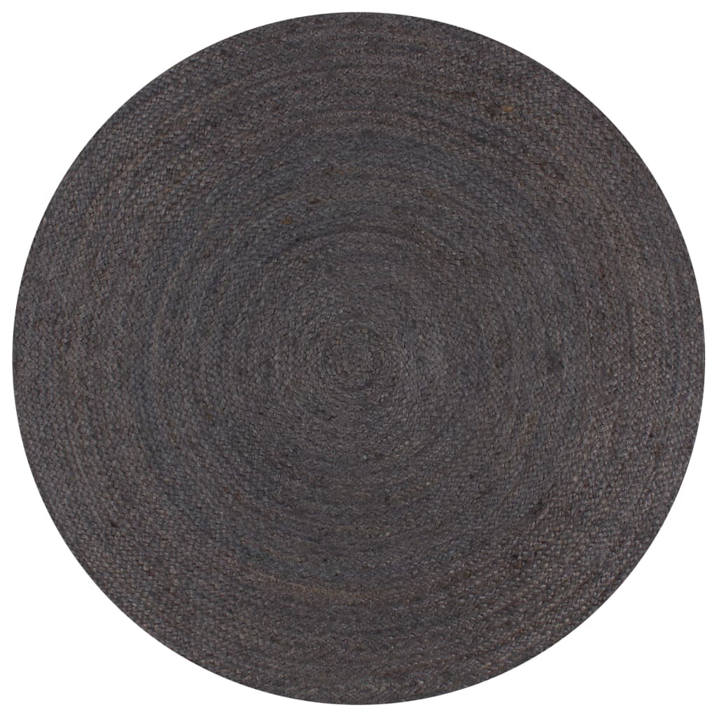 Alfombra Vidaxl hecha a mano alrededor de 150 cm de yute gris oscuro