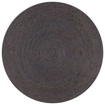 Alfombra Vidaxl hecha a mano alrededor de 150 cm de yute gris oscuro