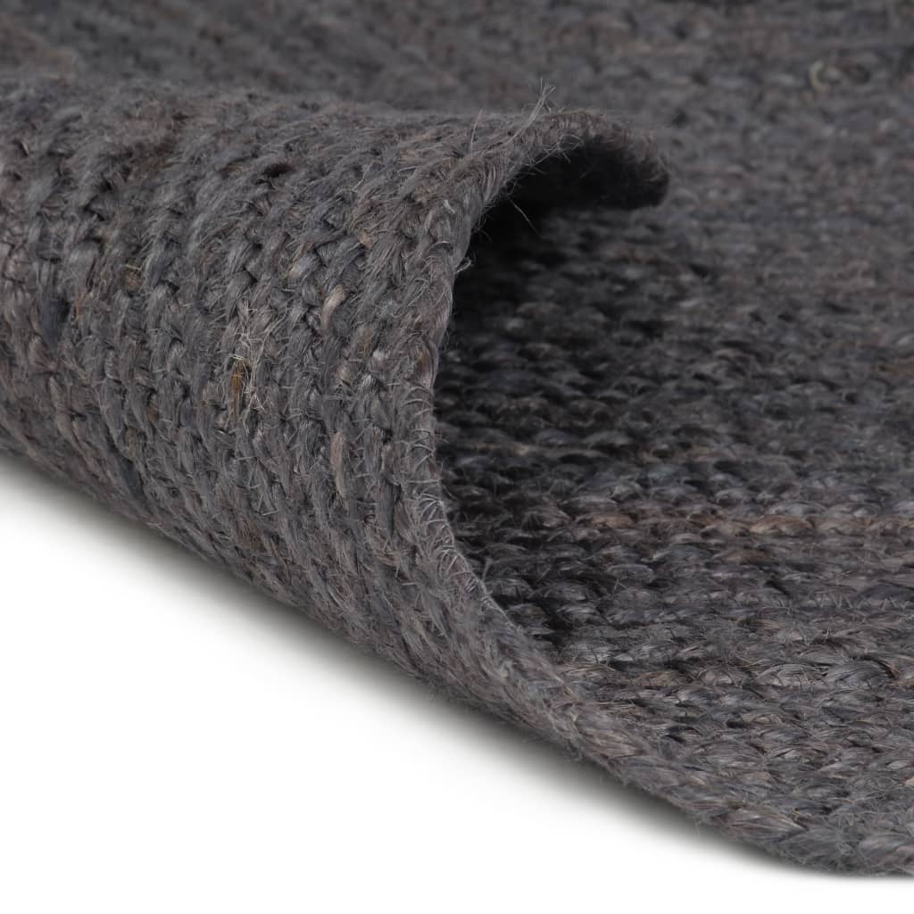 Alfombra Vidaxl hecha a mano alrededor de 150 cm de yute gris oscuro