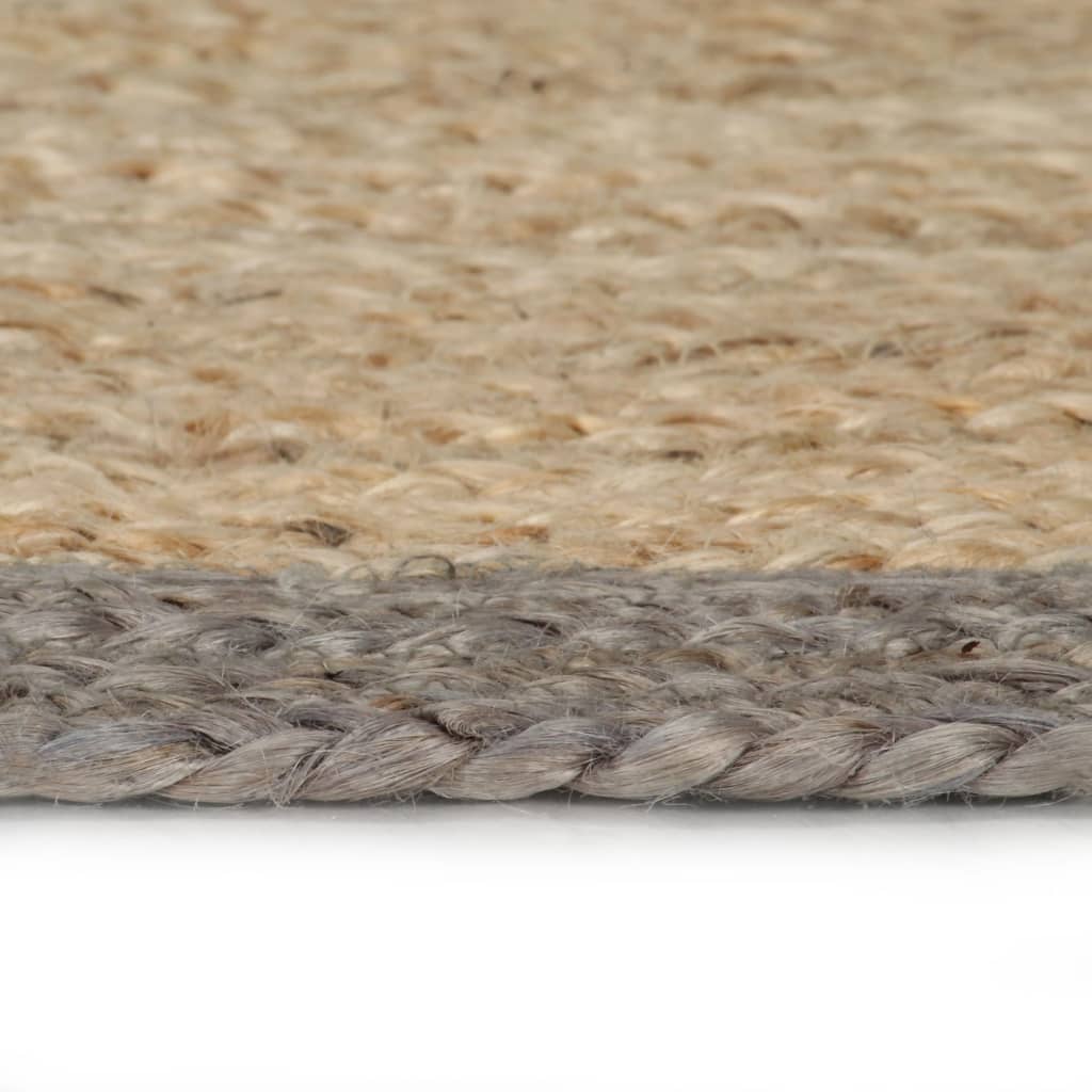 Vidaxl tappeto fatto a mano con bordo grigio 90 cm iuta