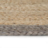 Alfombra Vidaxl hecha a mano con borde gris de 120 cm de yute