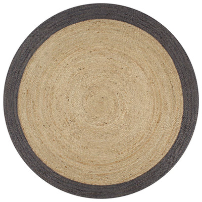 Alfombra Vidaxl hecha a mano con borde gris oscuro 90 cm de yute