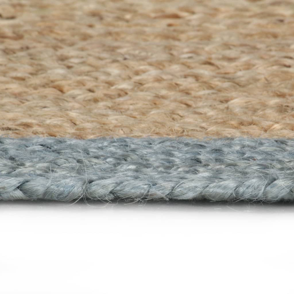 Vidaxl vloerkleed handgemaakt met olijfgroene rand 90 cm jute
