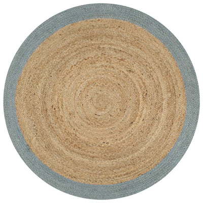 Alfombra Vidaxl hecha a mano con oliva -borde de green 120 cm de yute