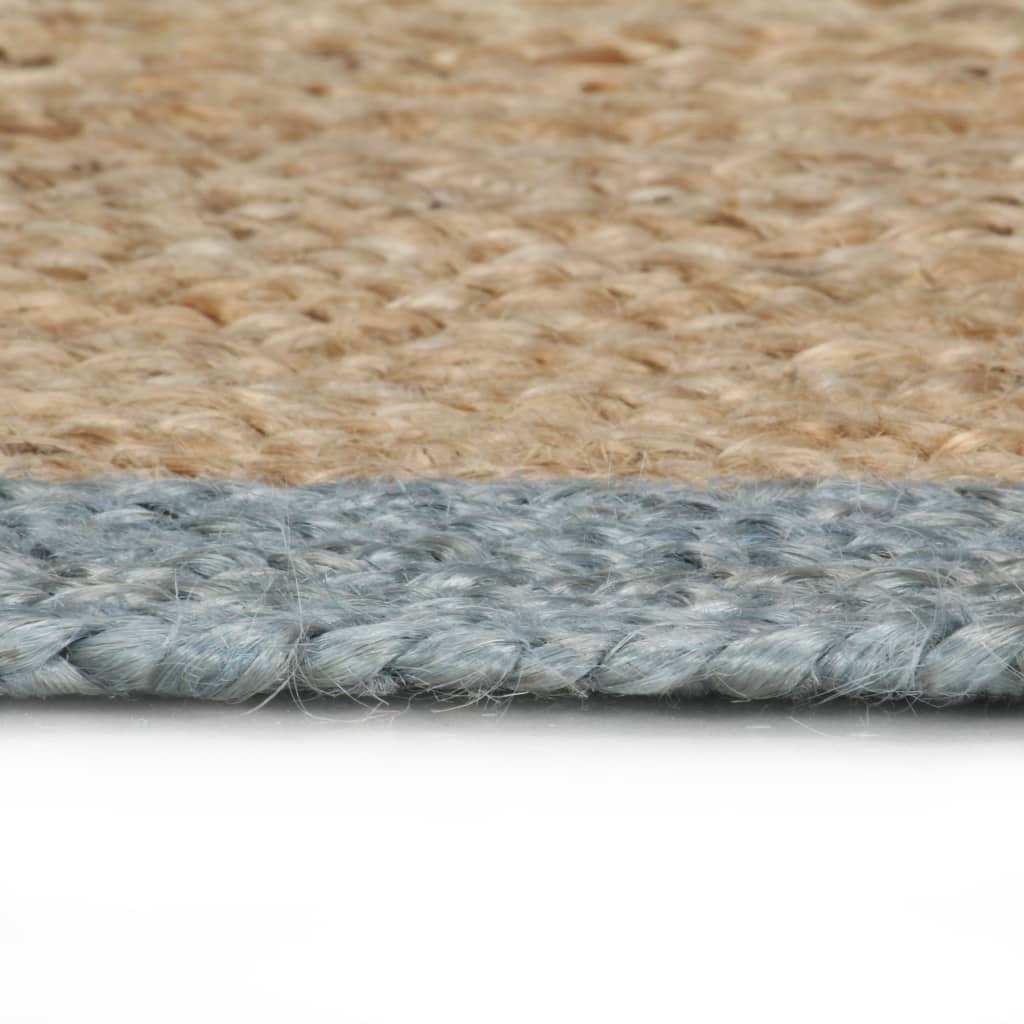 Alfombra Vidaxl hecha a mano con oliva -borde de green 120 cm de yute