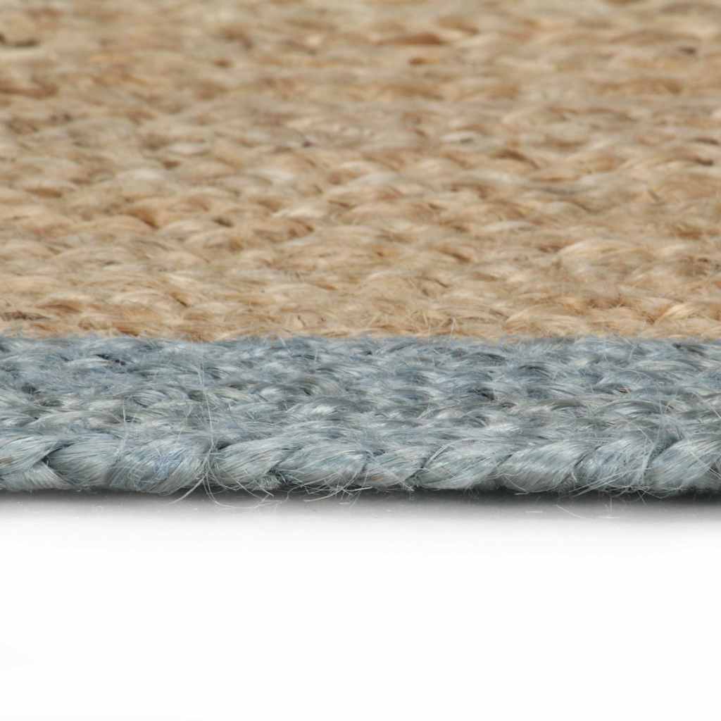 Vidaxl vloerkleed handgemaakt met olijfgroene rand 150 cm jute
