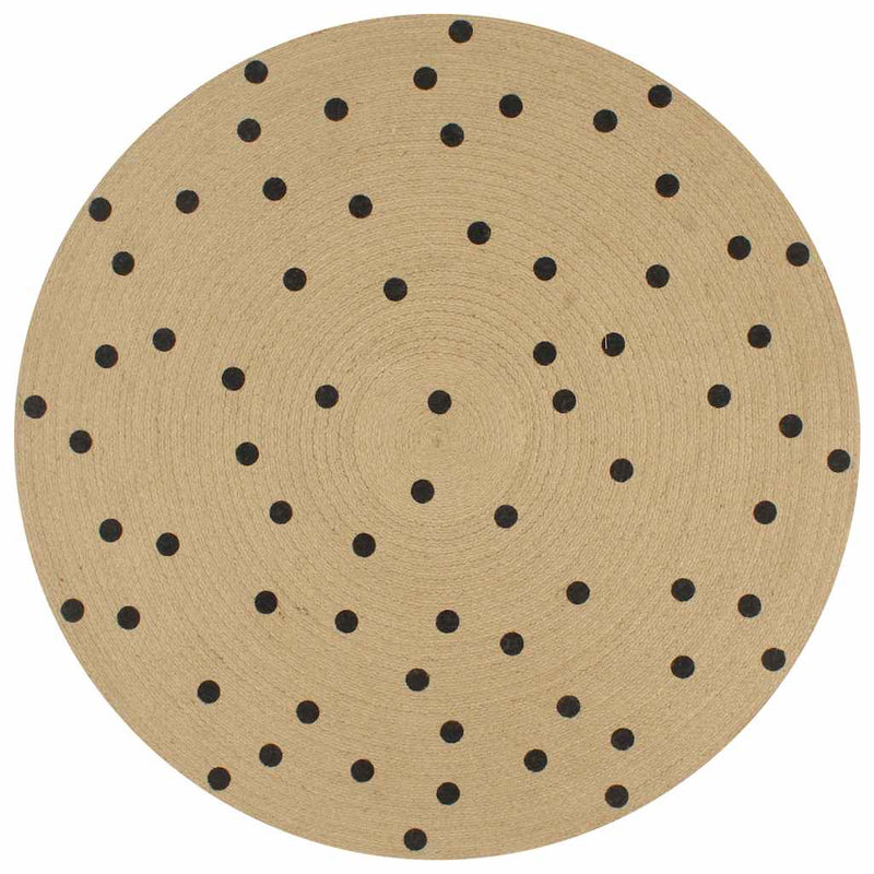 Vidaxl tappeto fatto a mano con polkadot stampata 90 cm iuta