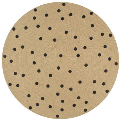 Vidaxl tappeto fatto a mano con polkadot stampata 120 cm iuta