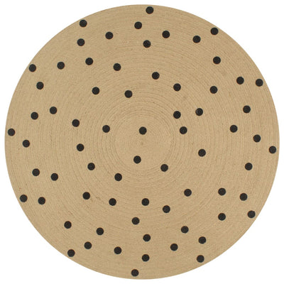 Vidaxl rug handmade with print polkadot 150 cm jute