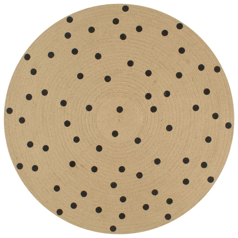 Vidaxl tappeto fatto a mano con polkadot stampata da 150 cm iuta