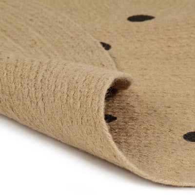 Vidaxl rug handmade with print polkadot 150 cm jute