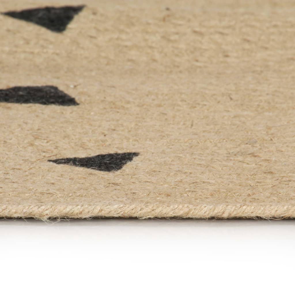 Vidaxl tappeto fatto a mano con triangolo stampa a 90 cm iuta
