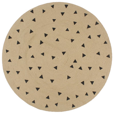 Vidaxl vloerkleed handgemaakt met driehoek print 150 cm jute