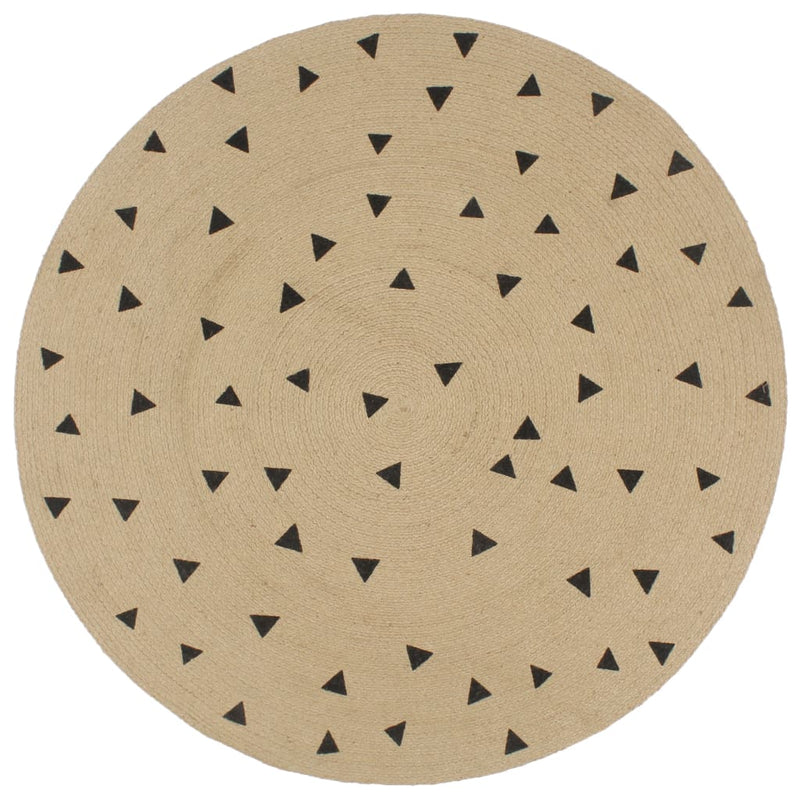 Vidaxl tappeto fatto a mano con triangolo stampato da 150 cm iuta