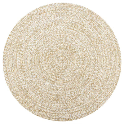 Alfombra Vidaxl hecha a mano 90 cm de yute blanca y natural