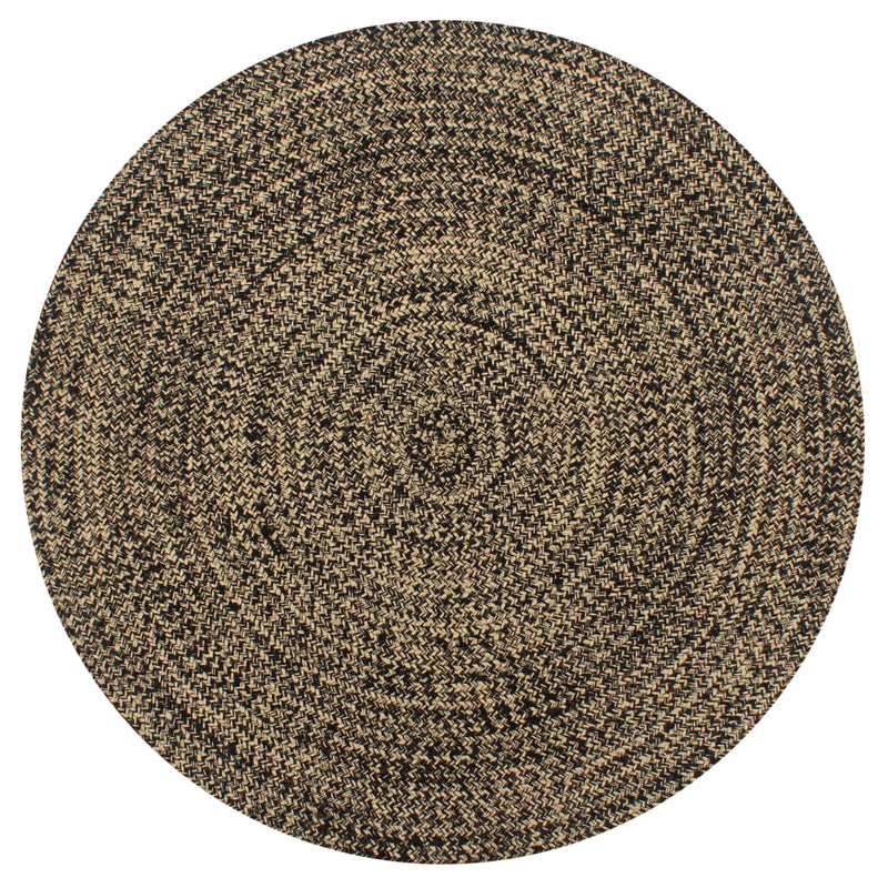 Vidaxl tappeto fatto a mano 120 cm iuta nero e naturale
