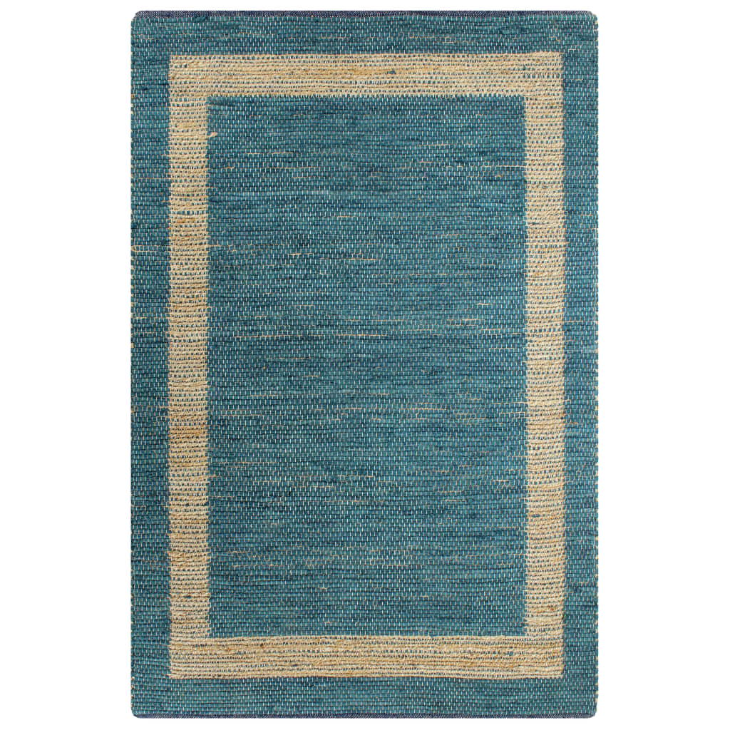 Vidaxl tappeto fatto a mano 160x230 cm blu iuta