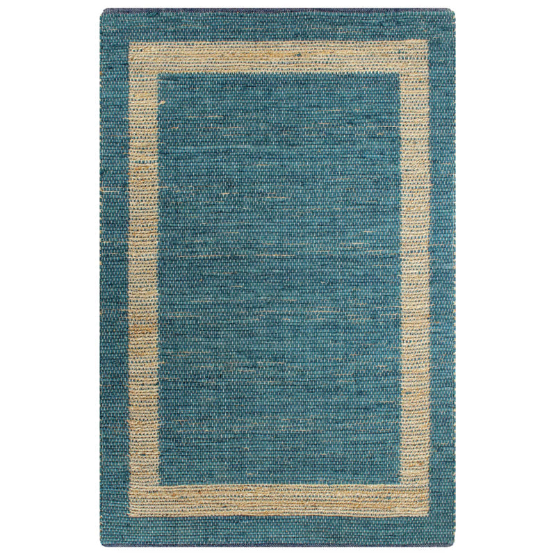 Vidaxl tappeto fatto a mano 160x230 cm blu iuta