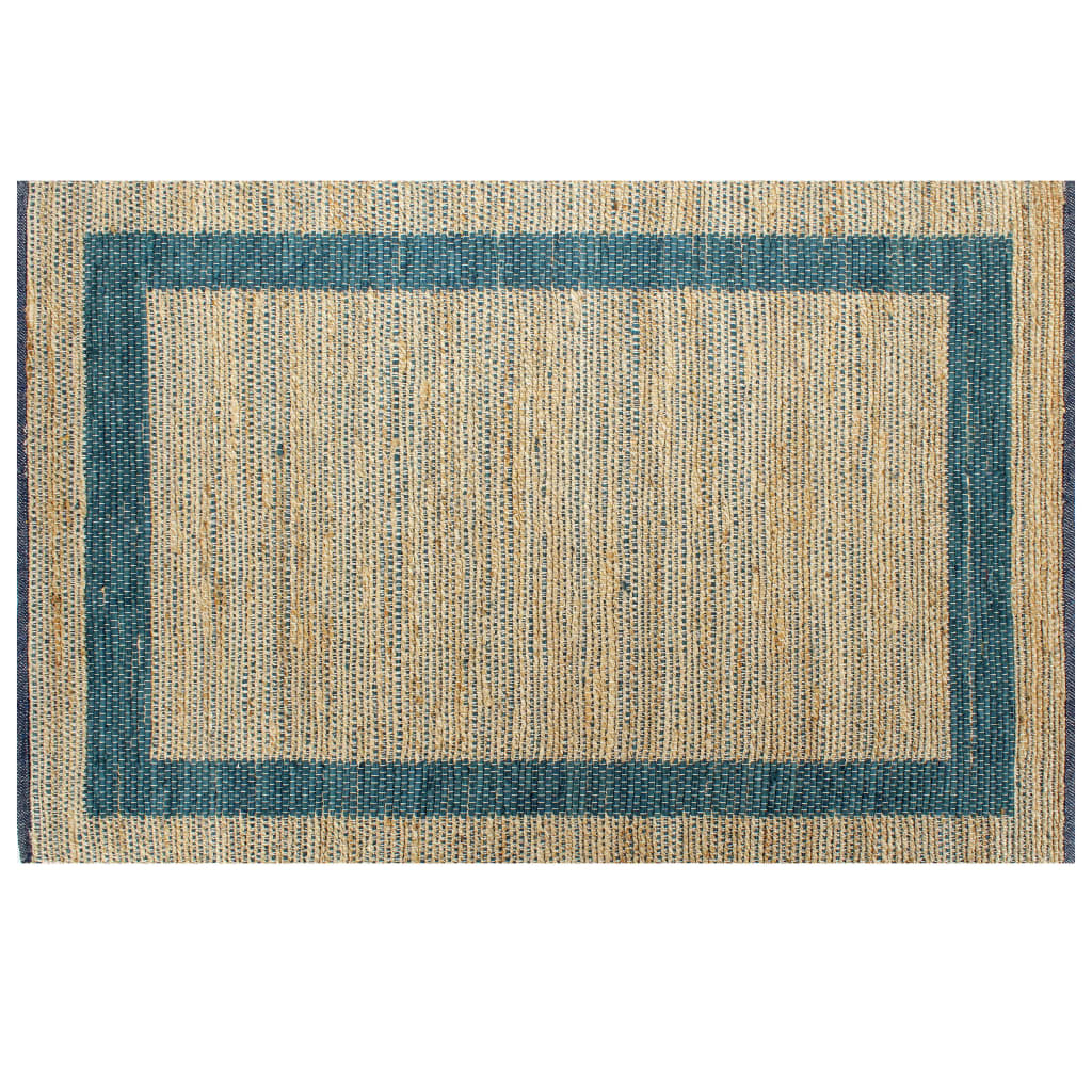 Vidaxl tappeto fatto a mano 160x230 cm blu iuta