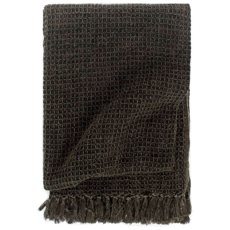 Vidaxl Plaid 220x250 cm Antracite di cotone e marrone