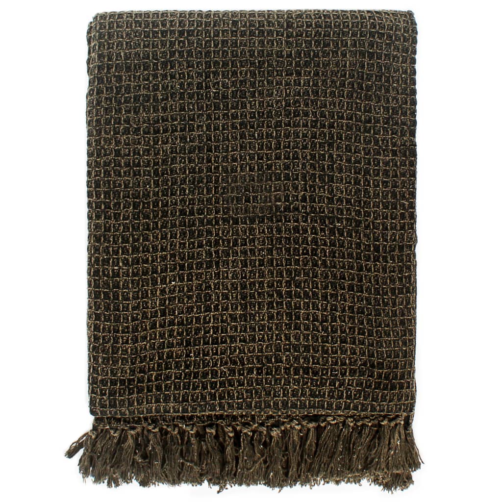 Vidaxl Plaid 220x250 cm Antracite di cotone e marrone