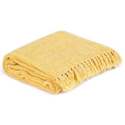 Vidaxl Plaid 220x250 cm cotton mustard yellow