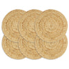 Vidaxl Plawemats 6 sts alrededor de 38 cm de yute, por supuesto