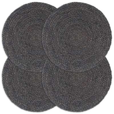Vidaxl Plawemats 4 STS alrededor de 38 cm de yute de gris oscuro