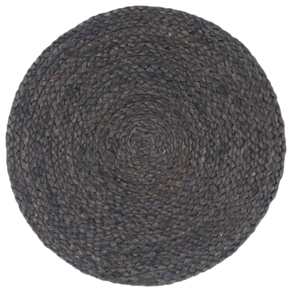 Vidaxl Plawemats 4 STS alrededor de 38 cm de yute de gris oscuro