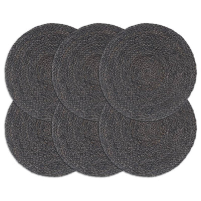 Vidaxl Pillemats 6 Sts Ronda 38 cm Jute Dark Grey