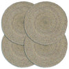 VIDAXL PLASCEMATS 4 STS rotondo 38 cm Grigio Plain