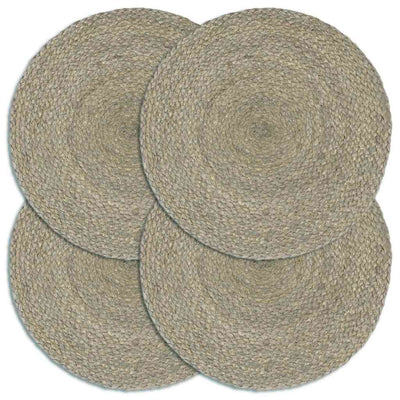 Vidaxl Pillemats 4 STS Ronda 38 cm Jute Plain Grey