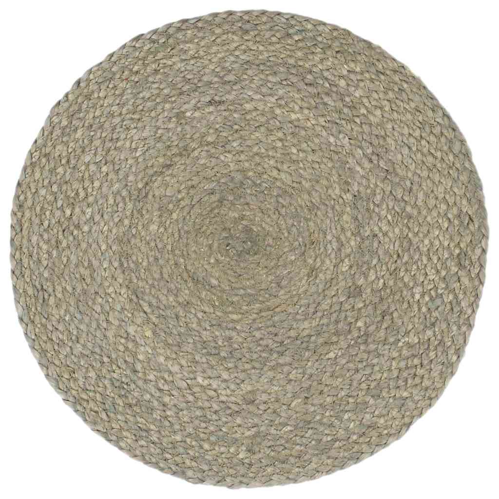 VIDAXL PLASCEMATS 4 STS rotondo 38 cm Grigio Plain