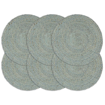 Vidaxl Pill Playemats 6 Sts alrededor de 38 cm de yute oliva verde