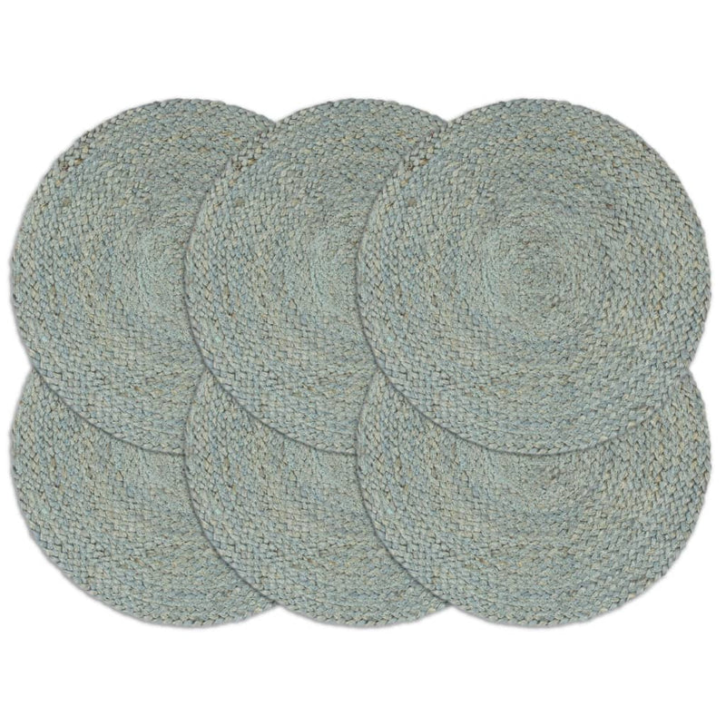 Vidaxl placemats 6 st rond 38 cm jute olijfgroen