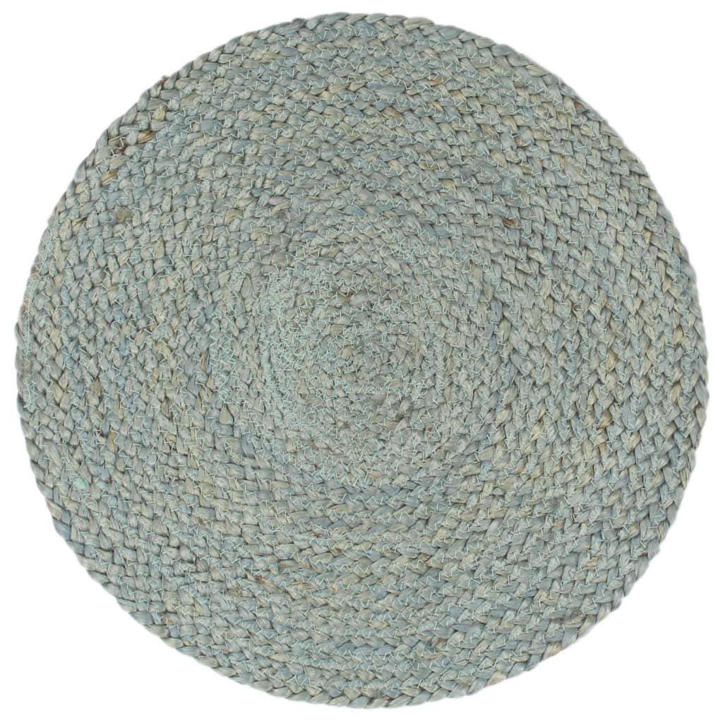 Vidaxl Pill Playemats 6 Sts alrededor de 38 cm de yute oliva verde