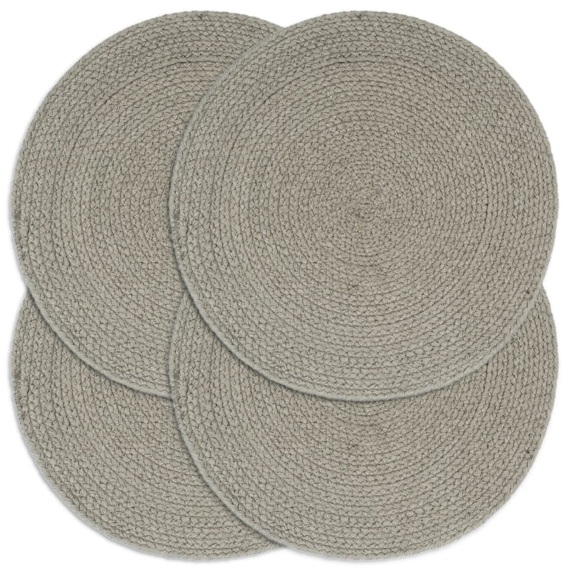 Vidaxl Pochemats 4 ms round 38 cm cotone grigio