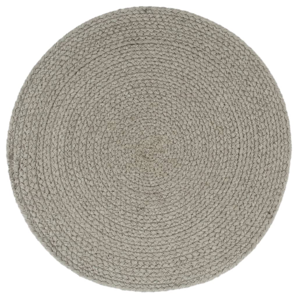 Vidaxl Pochemats 6 ms round 38 cm cotone grigio