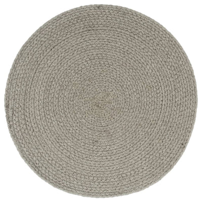 Vidaxl Pillemats 6 STS Ronda 38 cm de algodón liso gris