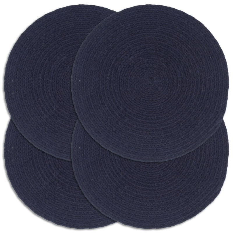 Vidaxl Pochemats 4 ms intorno a 38 cm Cotton semplice blu navy