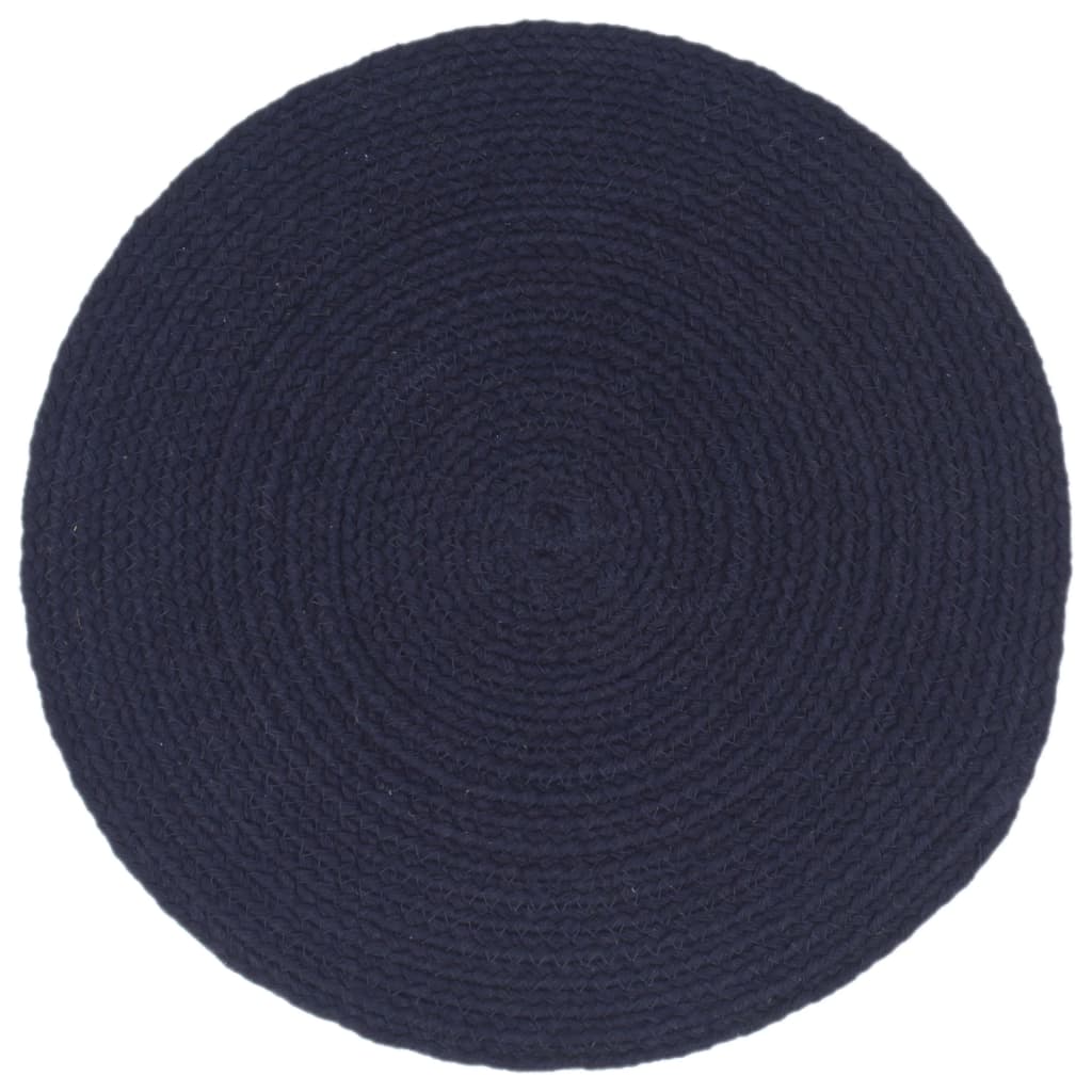 Vidaxl placemats 4 st rond 38 cm katoen effen marineblauw