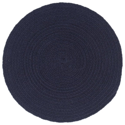 Vidaxl Pochemats 6 STS round 38 cm Cotton semplice blu navy